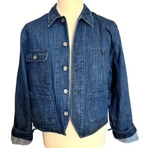 Simon James Cathcart London Jean Jacket Mens 42 Blue Dark Wash Denim Designer